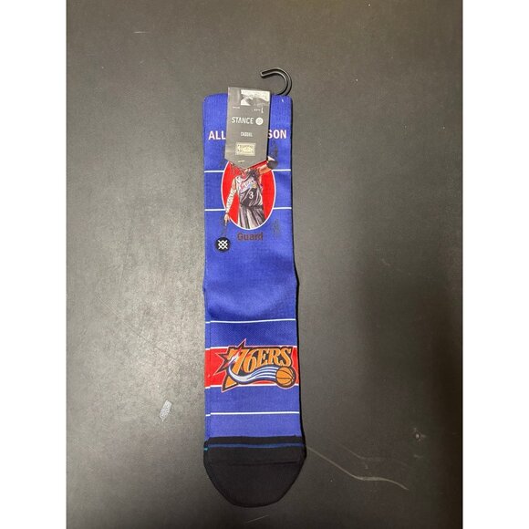 Stance Allen Iverson Philadelphia 76ers socks size large crew casual size large - Picture 1 of 6